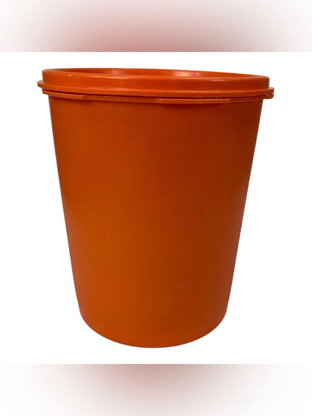 Vintage Tupperware Orange 809-6 Servalier Nesting Canister w/ 810-19 Lid